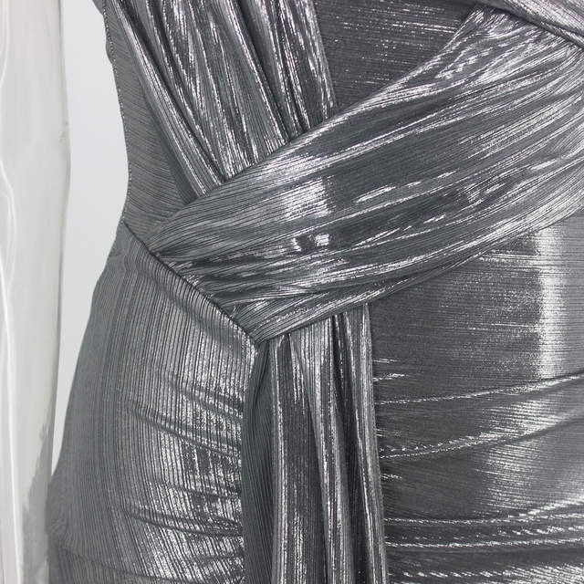 Silver Foil Sleeveless Bodycon Mini Dress