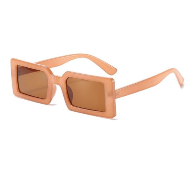 Brown Rectangular Frame Sunglasses
