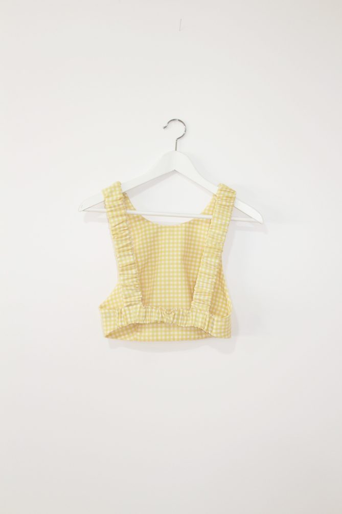 Yellow Gingham Open Back Top