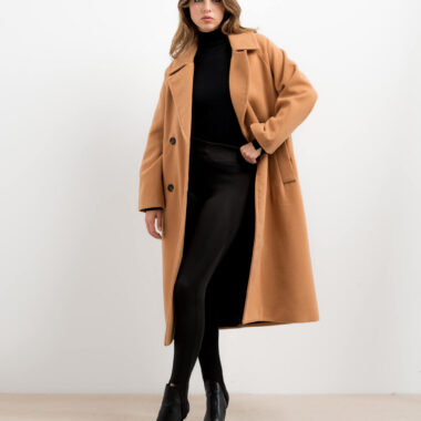 Long Double Breasted Coat – Camel