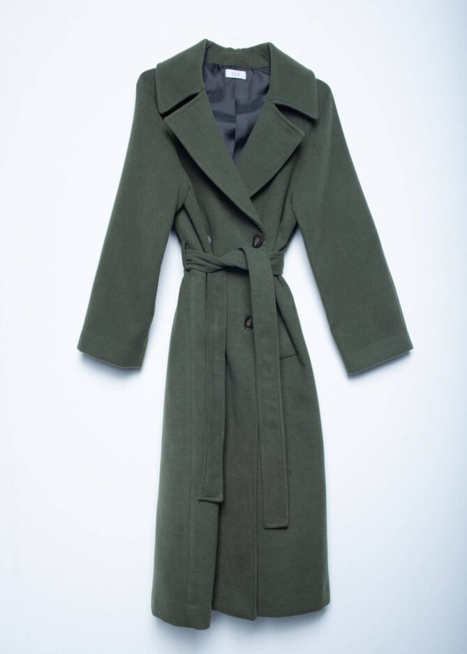 Green Belted Long Coat