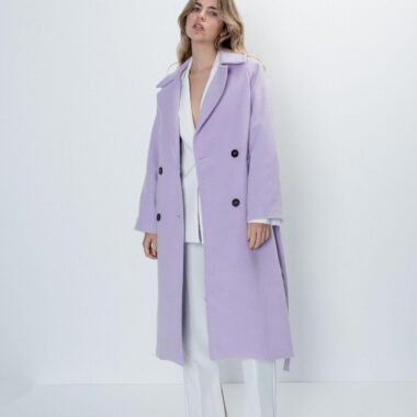 Long Belted Coat – Purple