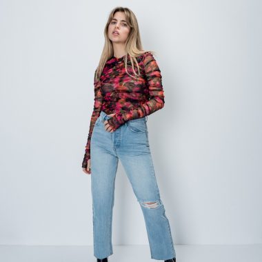 Ruched Print Top