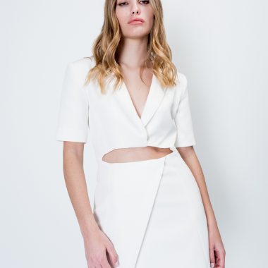 Mini Blazer Cutout Dress – White