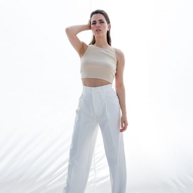 Darted Wide Leg Trousers
