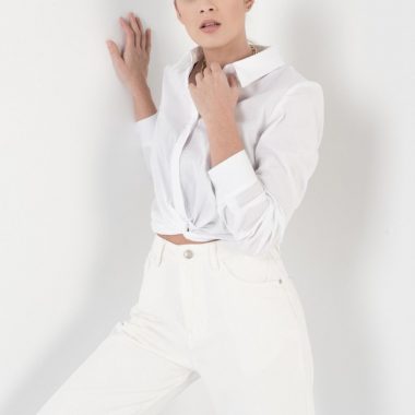 Knotted Cropped Shirt