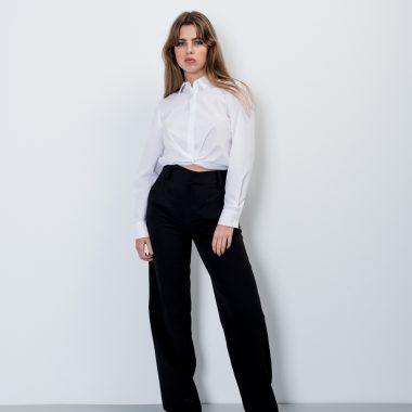 Knotted Cropped Shirt