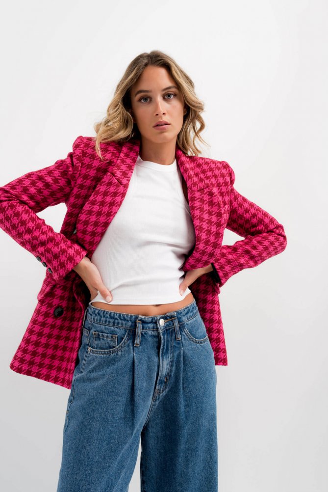 The French 95 - Swiss online shopping for women's fashion - Shop women's houndstooth double breast blazer at affordable prices - Free shipping in Switzerland
