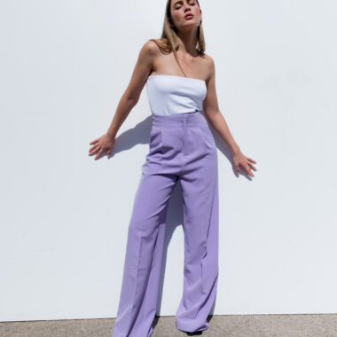 Pleat Loose Trousers – Lilac