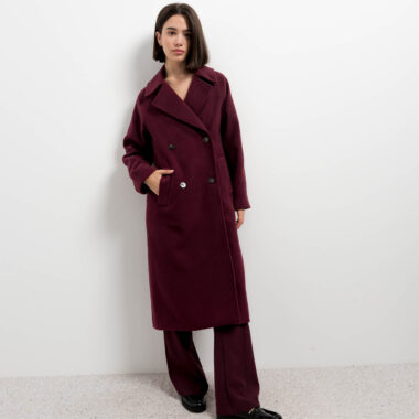 Burgundy Double Breasted Coat